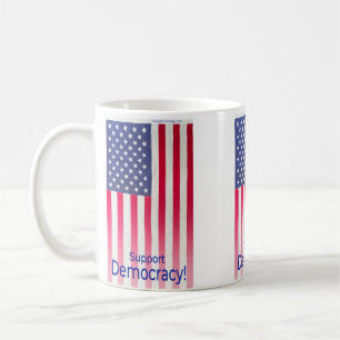 Mug avec message d'indicateur "Soutenez la démocra
