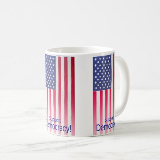 Mug avec message d'indicateur "Soutenez la démocra (Devant droit)