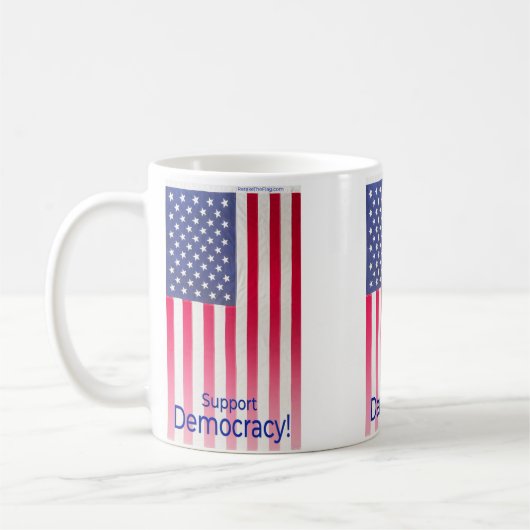 Mug avec message d'indicateur "Soutenez la démocra (Gauche)