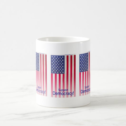 Mug avec message d'indicateur "Soutenez la démocra (Centre)