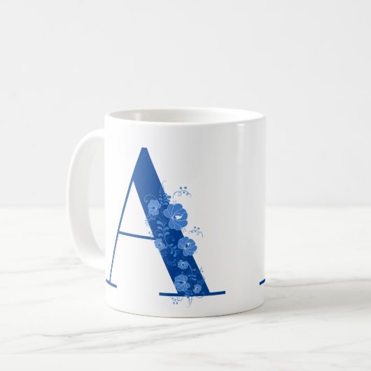 Mug Avec Monogramme Floral (Devant gauche)