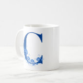Mug avec Monogramme Floral C (Devant gauche)