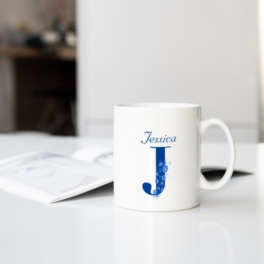 Mug avec Monogramme Floral J