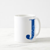 Mug avec Monogramme Floral J (Devant droit)