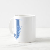 Mug avec Monogramme Floral J (Devant gauche)
