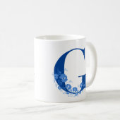 Mug Avec Monogramme Floral Lettre D (Devant droit)