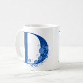Mug Avec Monogramme Floral Lettre D (Devant gauche)