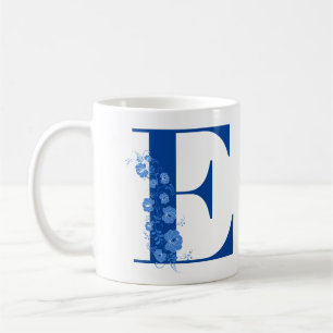 Mug Avec Monogramme Floral Lettre E
