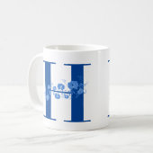 Mug avec Monogramme Floral lettre H (Devant gauche)