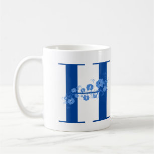 Mug avec Monogramme Floral lettre H