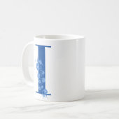 Mug avec Monogramme Floral Lettre I (Devant gauche)