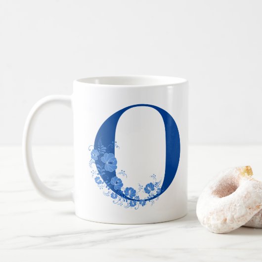 Mug Avec Monogramme Floral Lettre O (Avec donut)