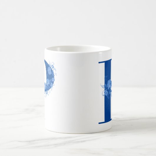 Mug avec Monogramme Floral Lettre P (Centre)