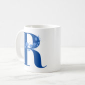 Mug avec Monogramme Floral Lettre R (Devant gauche)