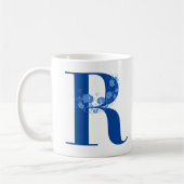 Mug avec Monogramme Floral Lettre R (Gauche)