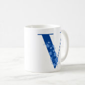 Mug avec Monogramme Floral Lettre V (Devant droit)