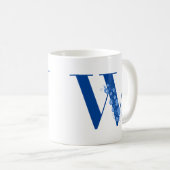 Mug Avec Monogramme Floral Lettre W (Devant droit)
