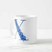 Mug avec Monogramme Floral Lettre X (Devant gauche)