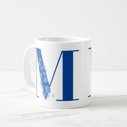Mug Avec Monogramme Floral M (Devant gauche)