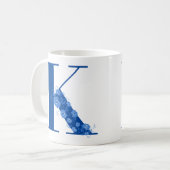 Mug avec monogramme Lettre Florale K (Devant gauche)