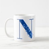 Mug avec monogramme lettre florale N (Gauche)