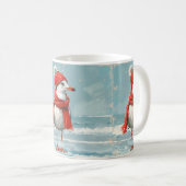 Mug avec mouette portant foulard rouge et un casqu (Devant droit)