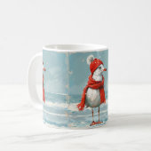 Mug avec mouette portant foulard rouge et un casqu (Devant gauche)