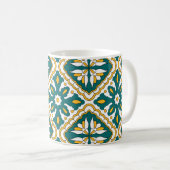 Mug Avec nom💛💚 Beaux carreaux marocains  (Devant droit)
