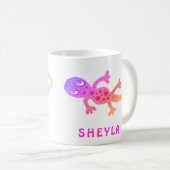 Mug avec nom de lézard gecko rose mignon pour fill (Devant droit)