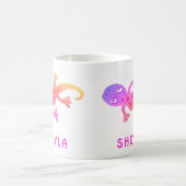 Mug avec nom de lézard gecko rose mignon pour fill (Centre)