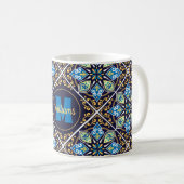 Mug Avec nom et initiale carreaux orientaux, Azulejos (Devant droit)
