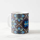 Mug Avec nom et initiale carreaux orientaux, Azulejos (Devant gauche)