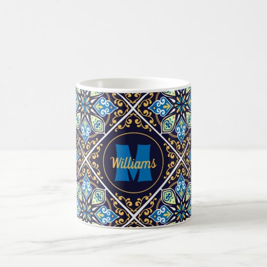 Mug Avec nom et initiale carreaux orientaux, Azulejos (Centre)