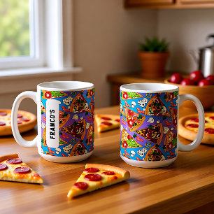 Mug Avec nom Funny pizza tranches
