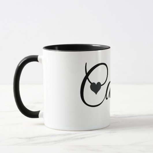 Mug avec nom personnalisé, police de caractères mi (Gauche)