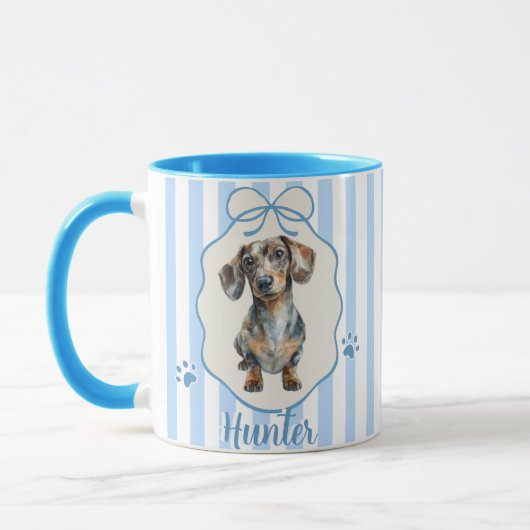 Mug avec nom simple moderne de l'animal et photo (Gauche)