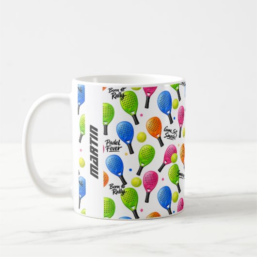 Mug Avec nom / Smash & Smile Padel (Gauche)