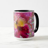 Mug avec orchidée rayée de peinture (Devant droit)