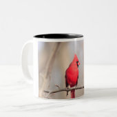 Mug avec photo d'un cardinal du nord mâle (Devant gauche)