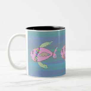 Mug avec poisson tiré à la main