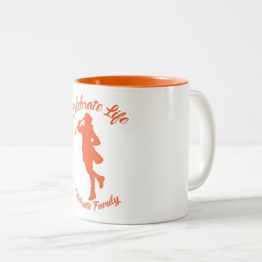 Mug avec silhouette orange (Devant droit)