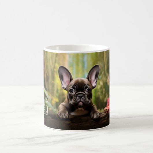 Mug Avec texte personnalisé, 🐶 chiot français (Centre)