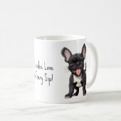 Mug Avec texte personnalisé, 🐶 chiot Frenchie (Devant droit)