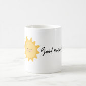 Mug avec un design de soleil et de voeu matinal (Centre)