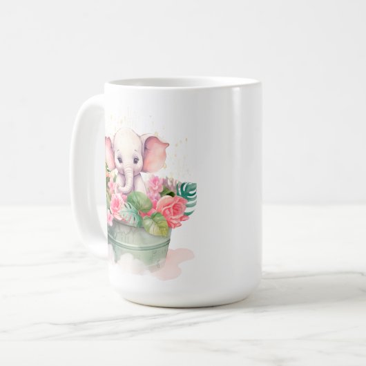 Mug avec un joli éléphant et l'inscription (Devant gauche)