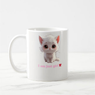 Mug avec un joli petit chaton blanc - Je suis just