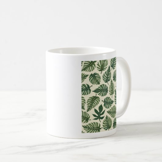 Mug avec un motif feuille (Devant droit)