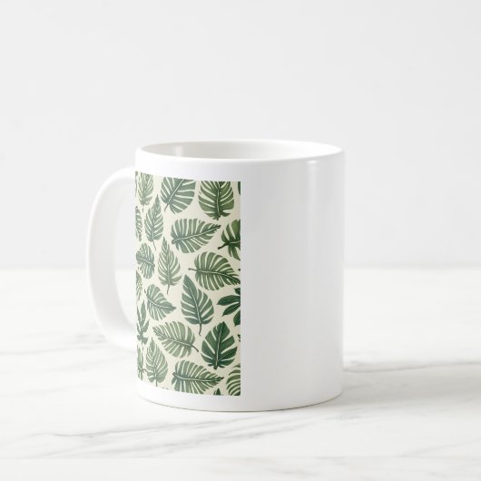 Mug avec un motif feuille (Devant gauche)