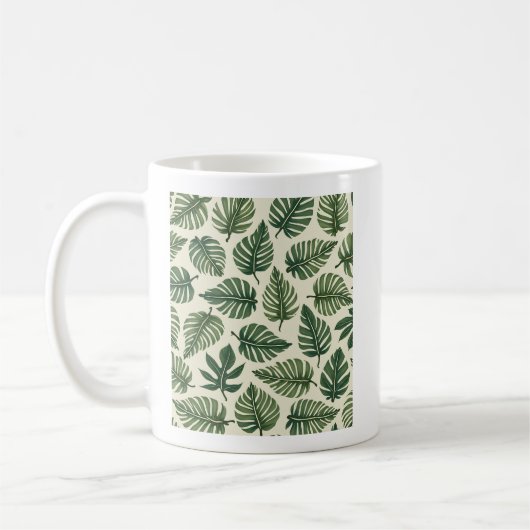 Mug avec un motif feuille (Gauche)
