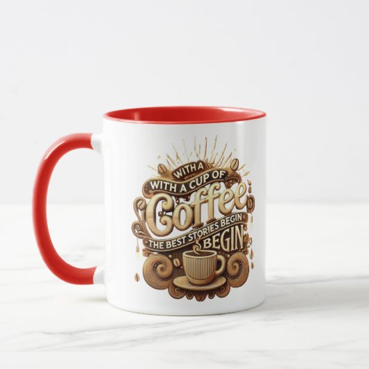 Mug Avec une Coupe de café - Les meilleures histoires (Gauche)